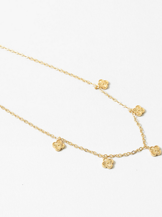 Blue Suede Jewels Stainless Steel Non-Tarnish Clover Necklace