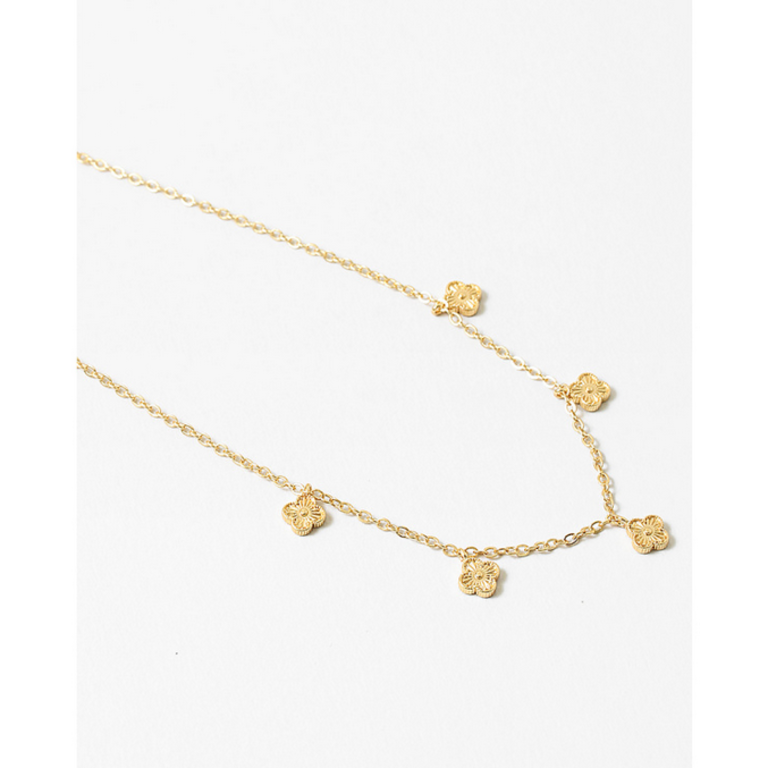 Blue Suede Jewels Stainless Steel Non-Tarnish Clover Necklace