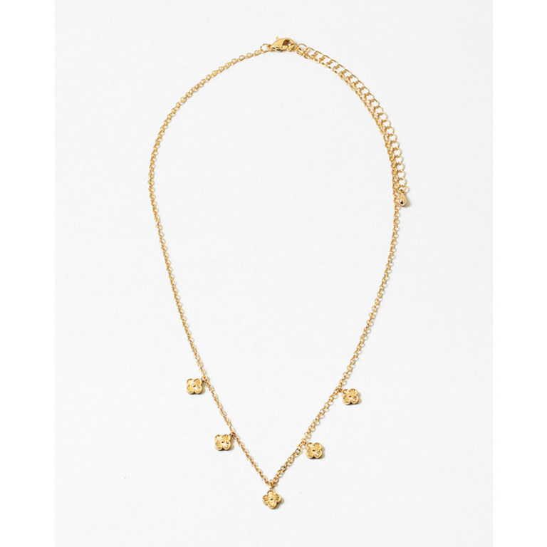 Blue Suede Jewels Stainless Steel Non-Tarnish Clover Necklace