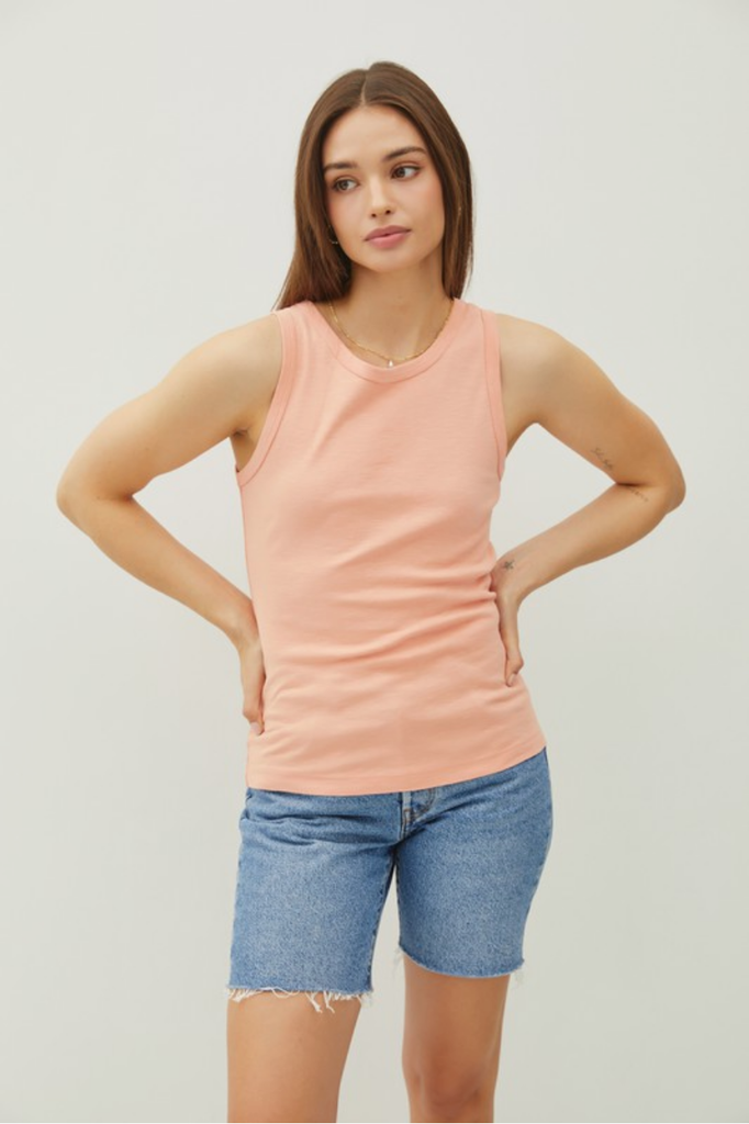 Be Cool Solid Cotton Crew Neck Tank