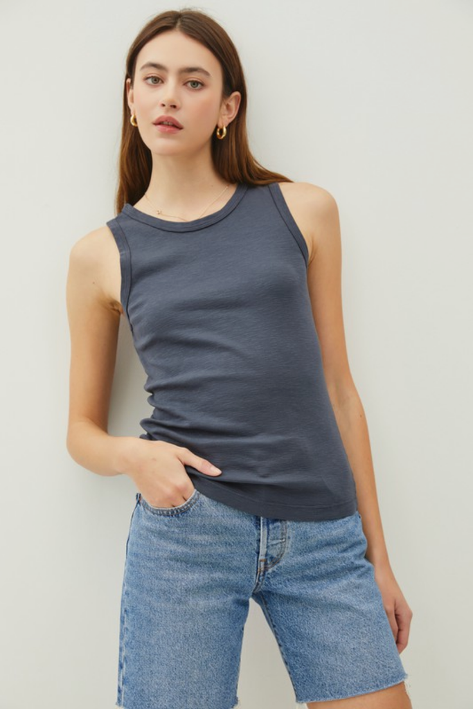 Be Cool Solid Cotton Crew Neck Tank
