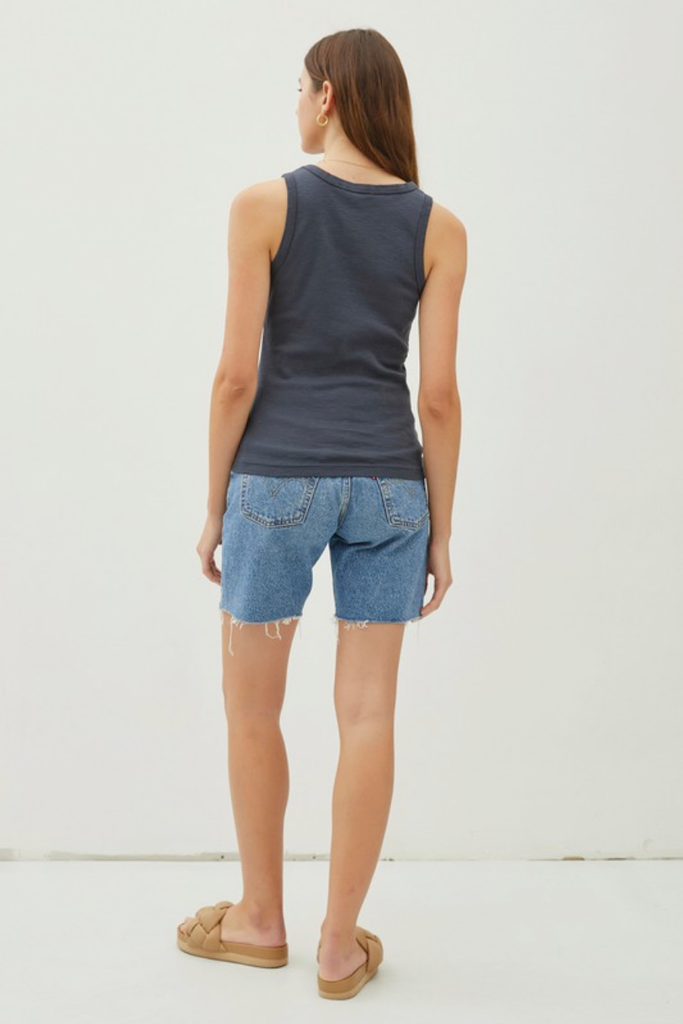 Be Cool Solid Cotton Crew Neck Tank