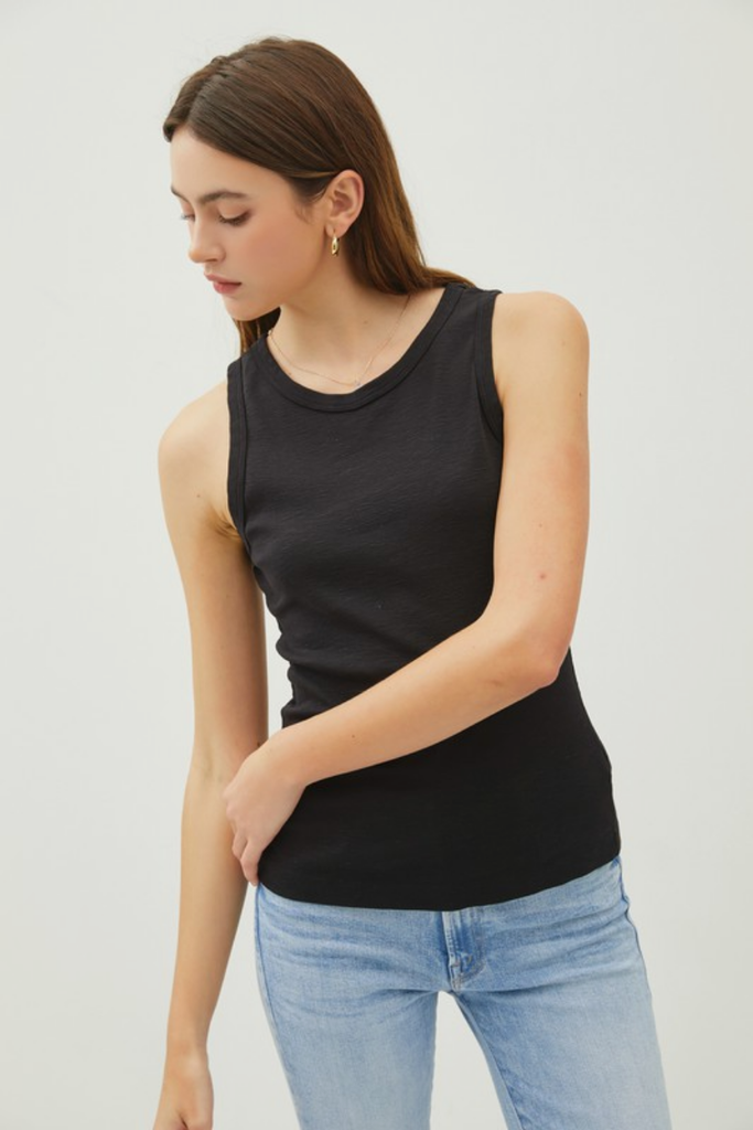 Be Cool Solid Cotton Crew Neck Tank