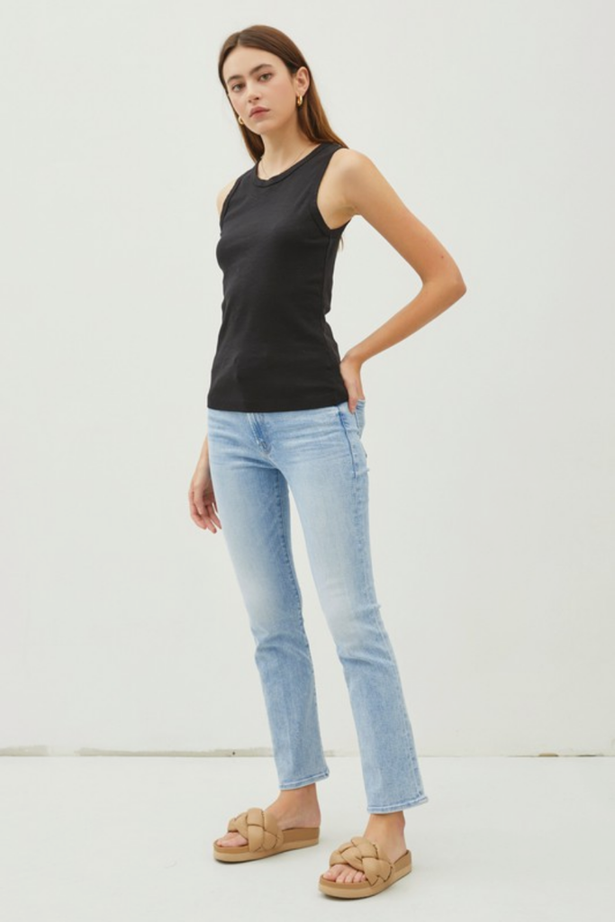 Be Cool Solid Cotton Crew Neck Tank