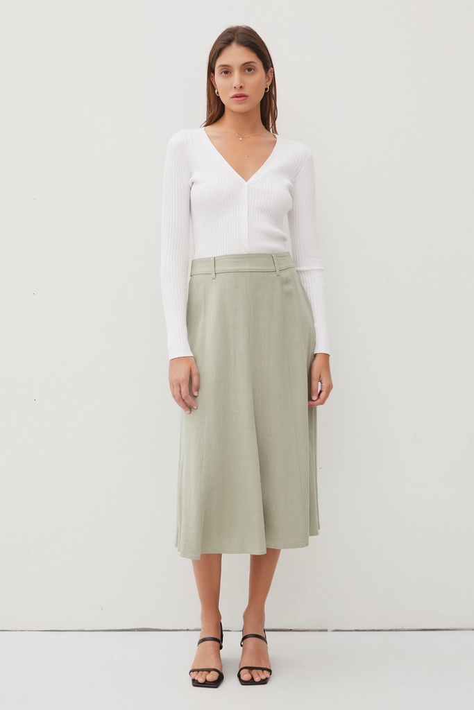 Be Cool Flowy Midi Skirt with Belt Loops