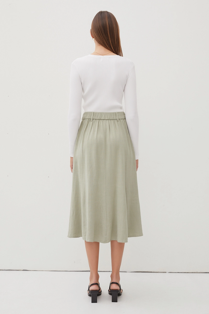 Be Cool Flowy Midi Skirt with Belt Loops