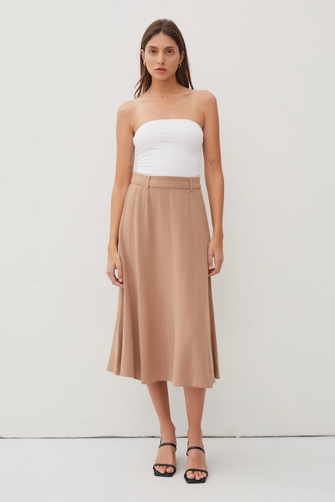 Be Cool Flowy Midi Skirt with Belt Loops