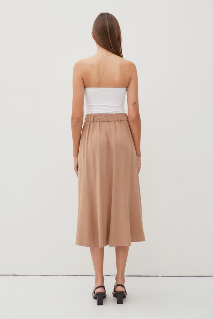Be Cool Flowy Midi Skirt with Belt Loops