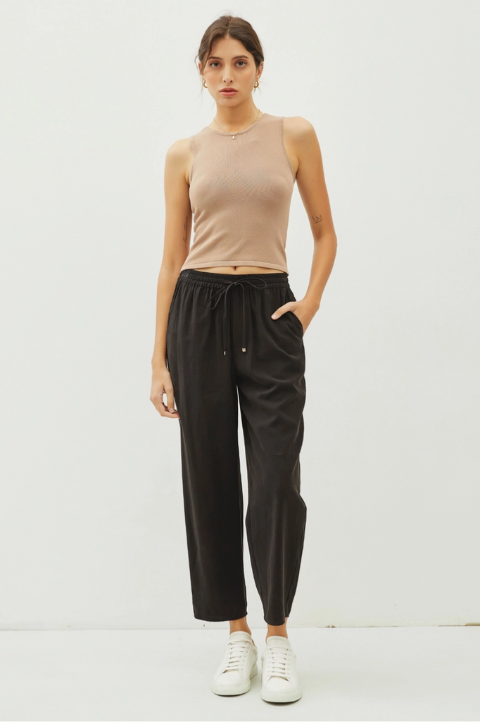 Be Cool High Rise Elastic Drawstring Ankle Pants