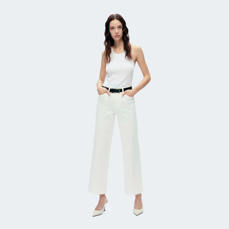 Bayeas High Rise Wide Leg Twill Pants