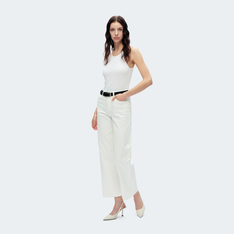 Bayeas High Rise Wide Leg Twill Pants