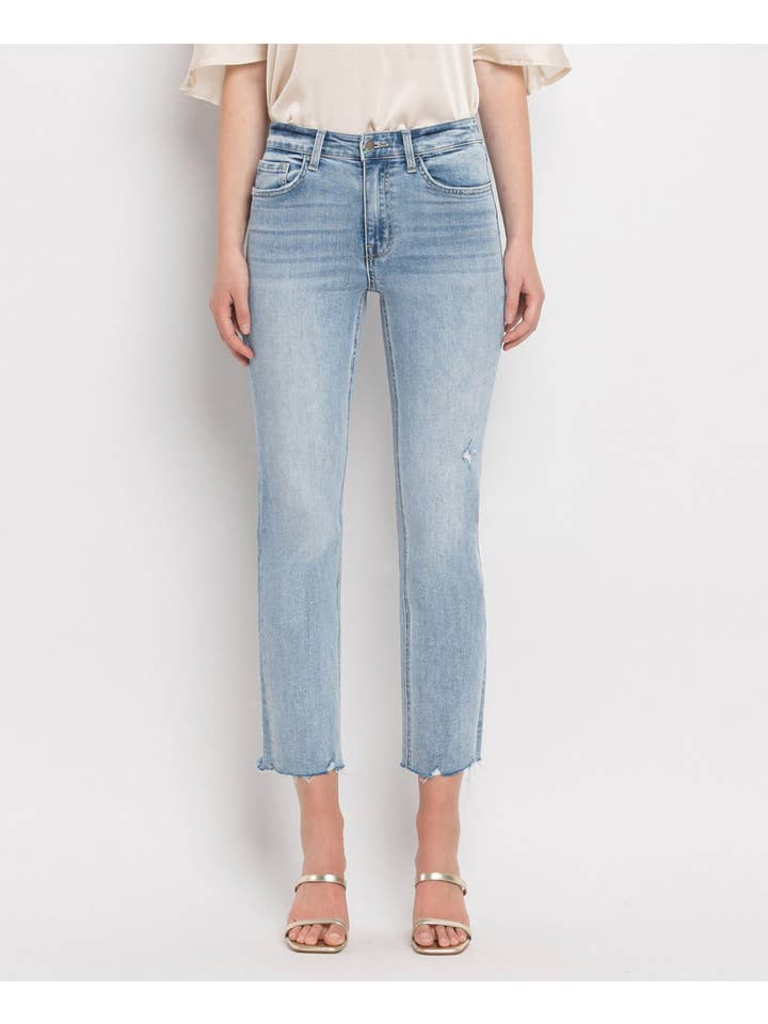 Flying Monkey High Rise Crop Straight Jeans in Polite
