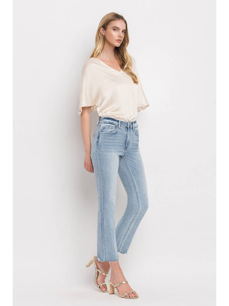 Flying Monkey High Rise Crop Straight Jeans in Polite