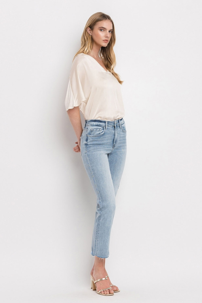 Flying Monkey High Rise Crop Straight Jeans in Polite