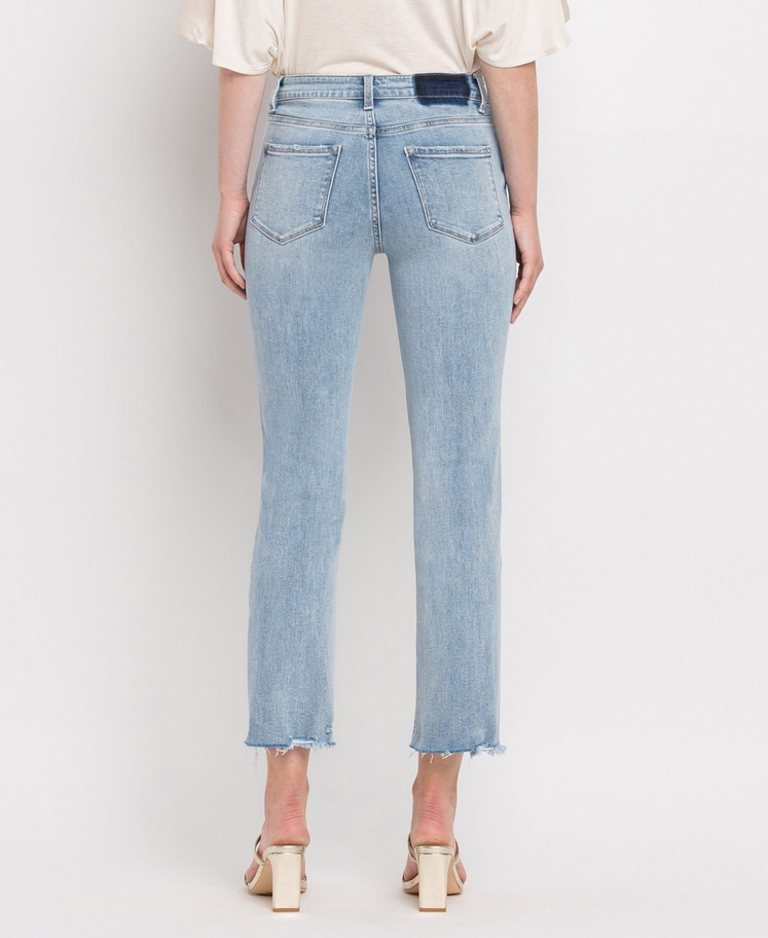 Flying Monkey High Rise Crop Straight Jeans in Polite