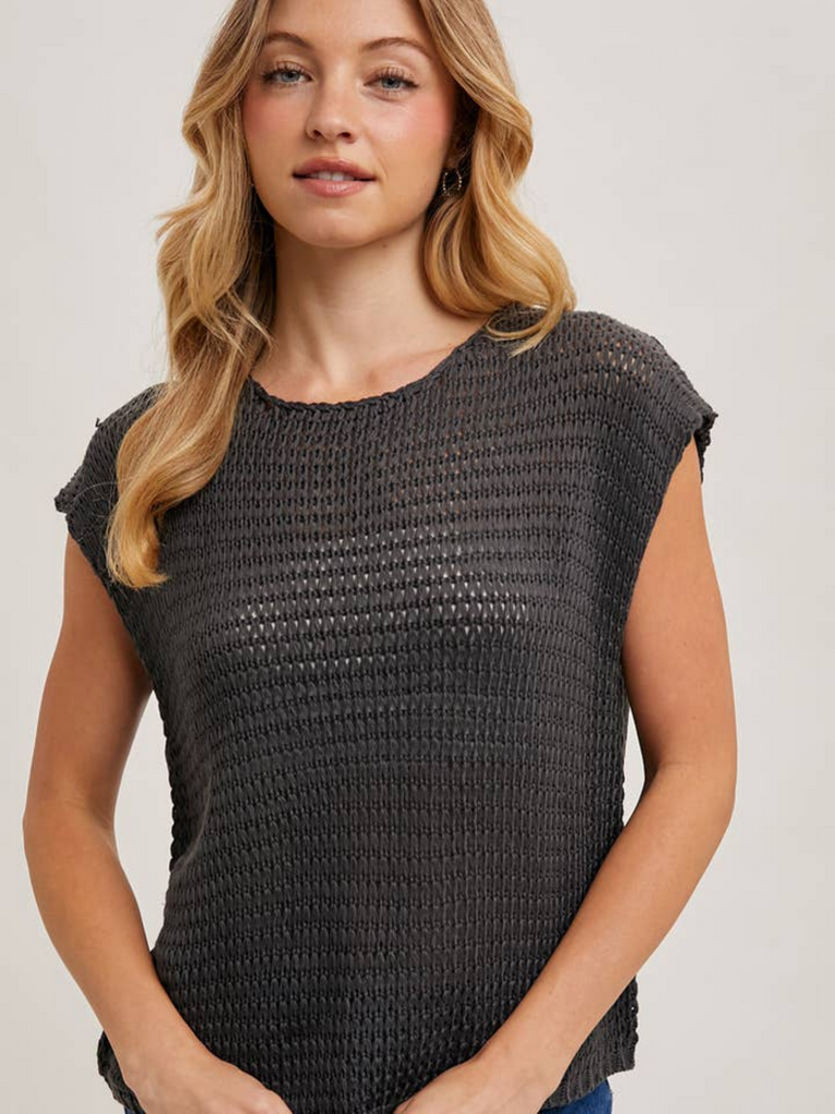 Bluivy Open Knit Sweater Top