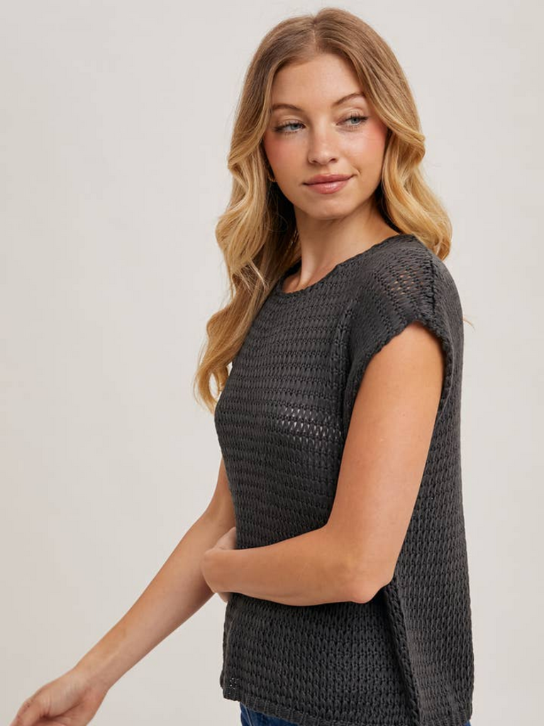 Bluivy Open Knit Sweater Top