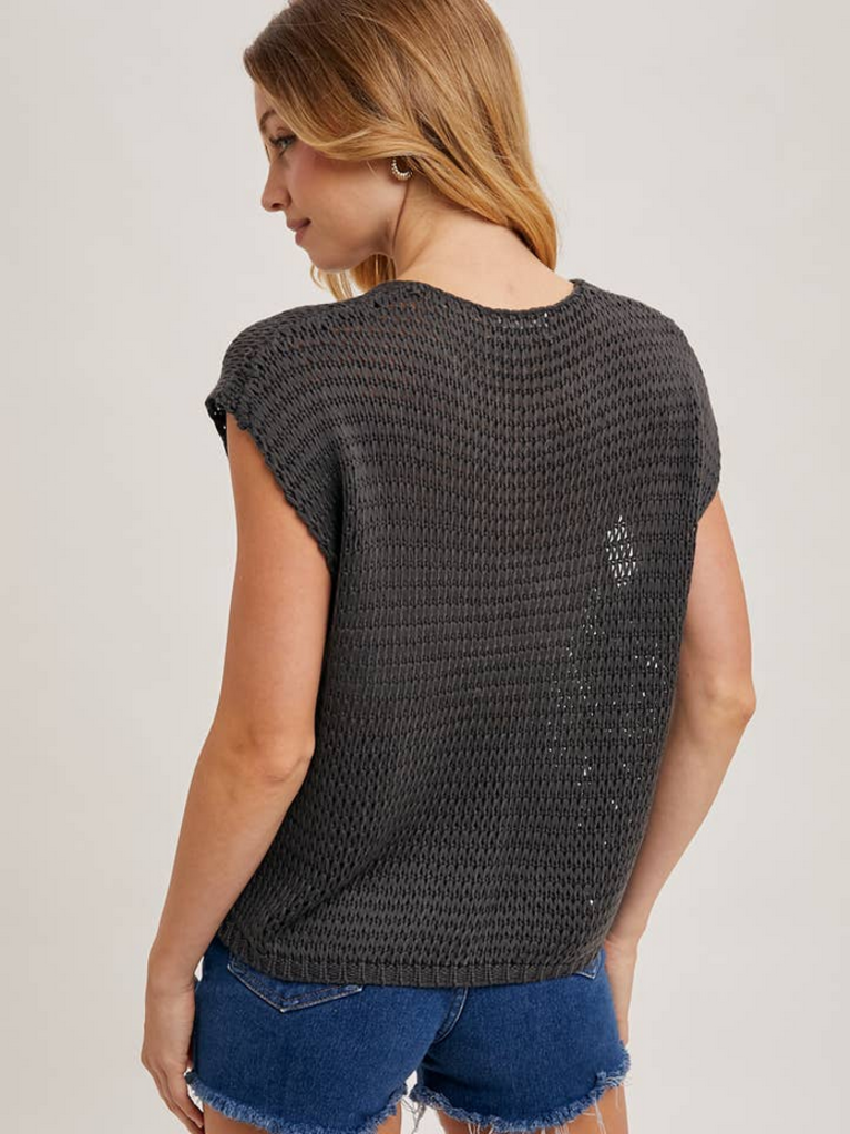 Bluivy Open Knit Sweater Top