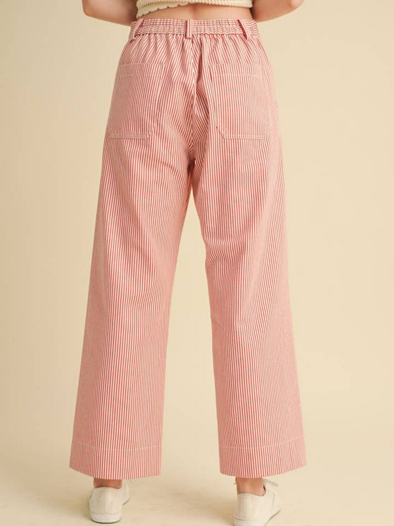 & Merci Striped High Waist Wide Leg Pants