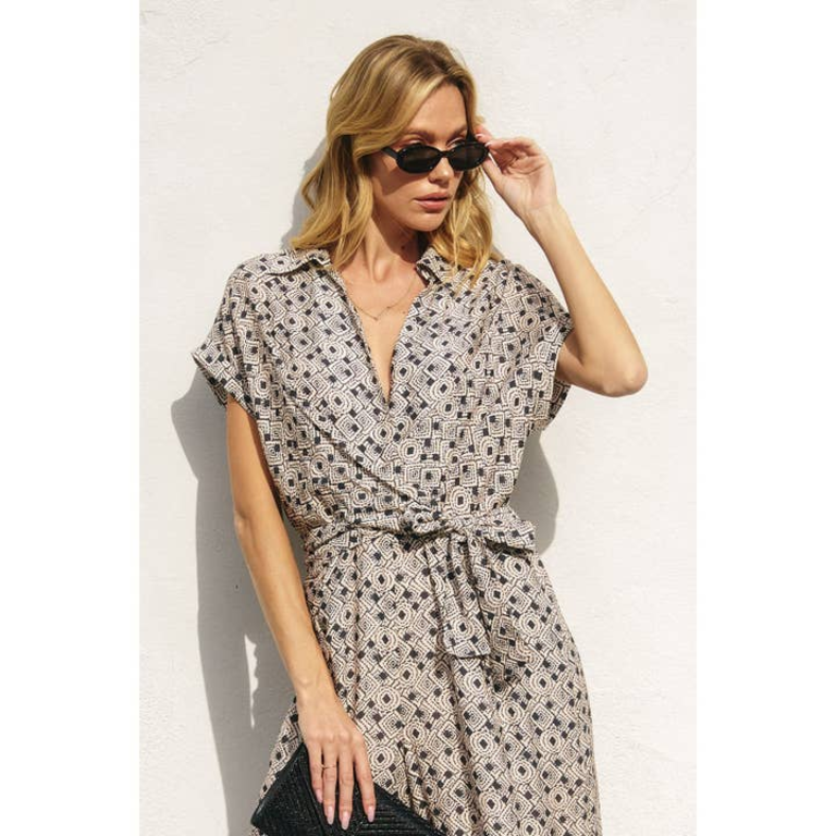 Dress Forum Coffee Chat Surplice Waist Tie Jumpsuit