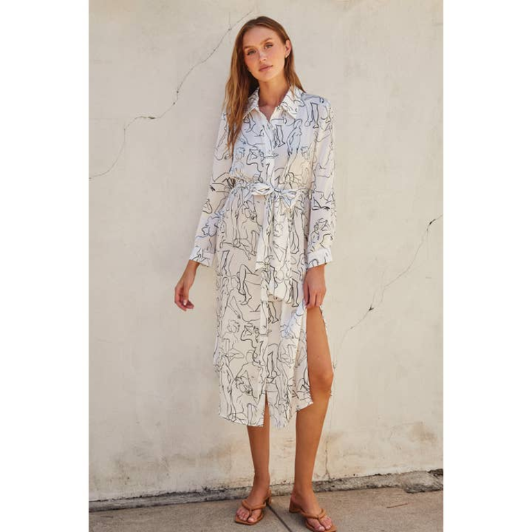 Dress Forum In A Mood Satin Shirt Dress