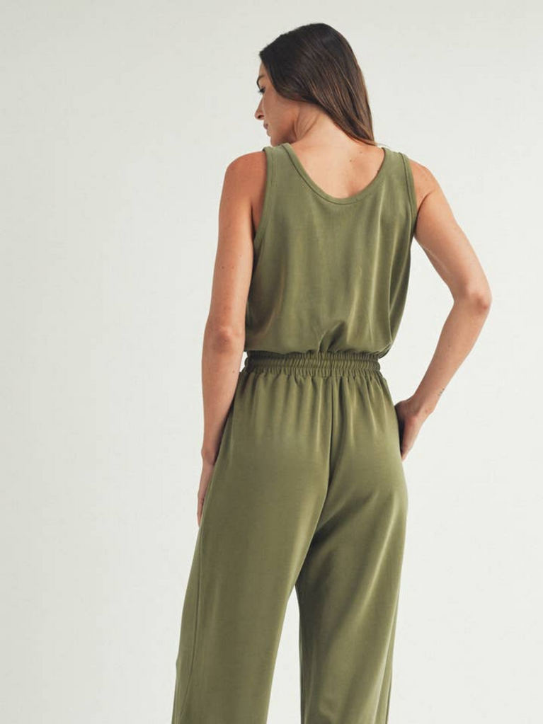 Elle Grey Easygoing Henley Jumpsuit