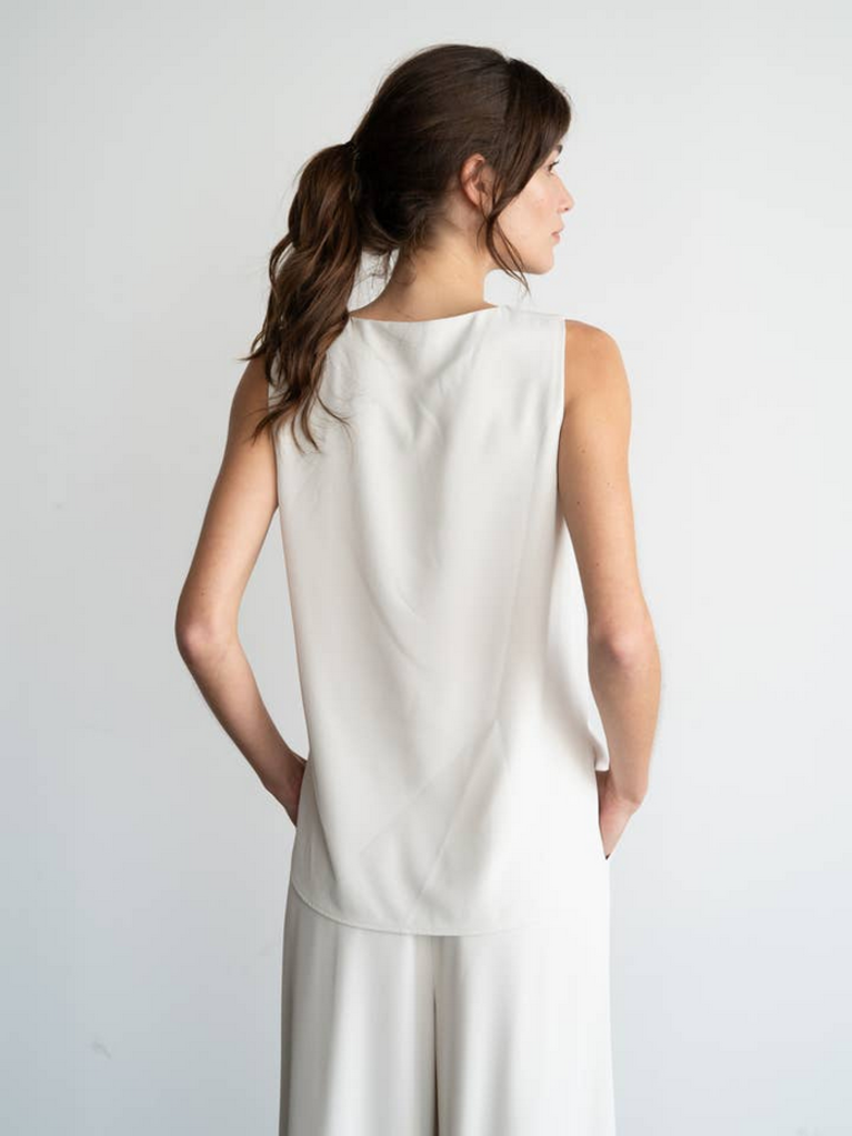 Elle Grey High-Low Sleeveless Blouse