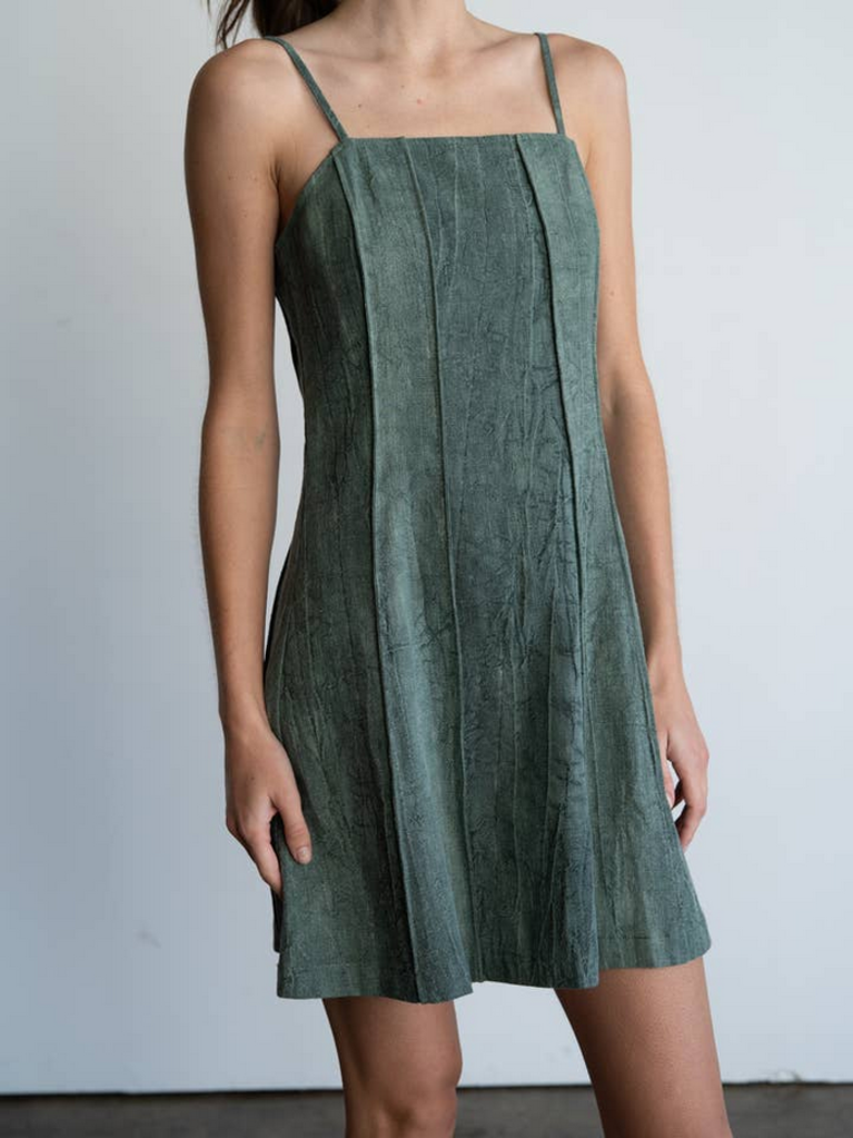 Elle Grey Linen Strappy Mini Dress