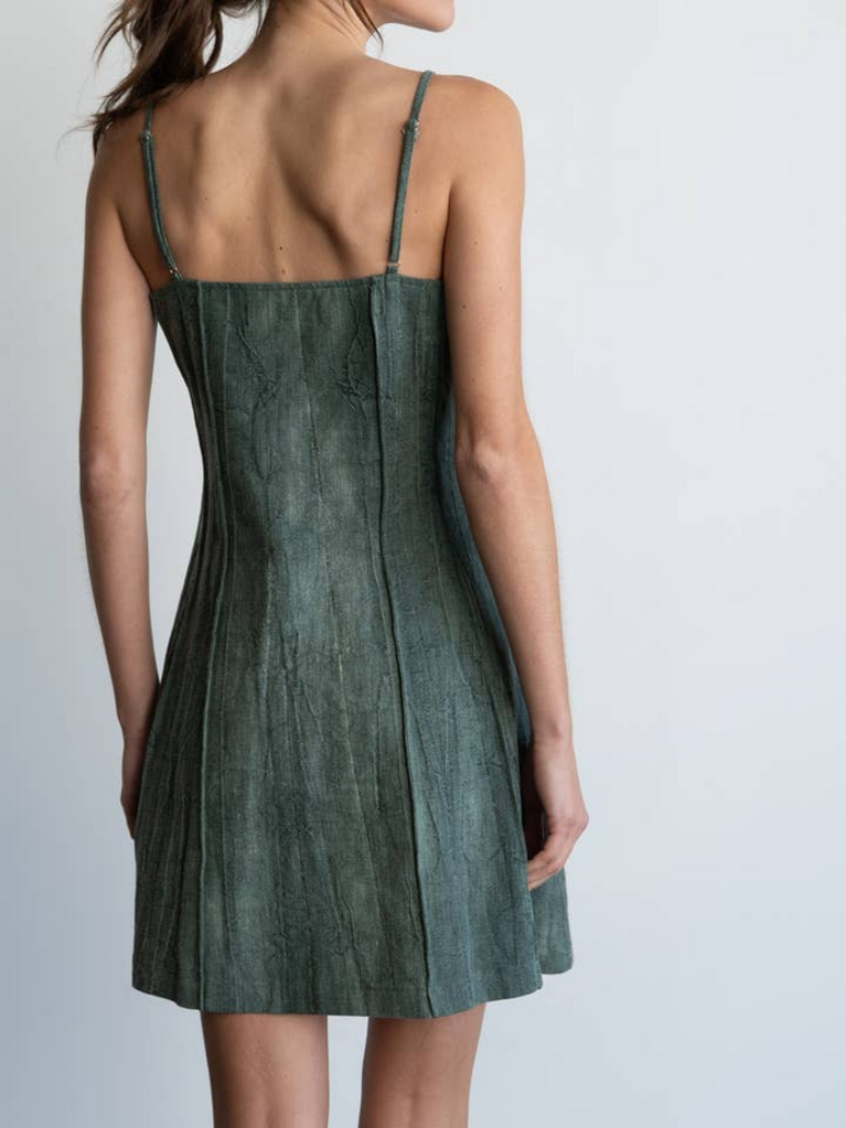 Elle Grey Linen Strappy Mini Dress