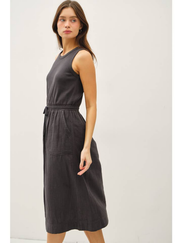 Be Cool Cotton Tank Dress W Gauze Skirt