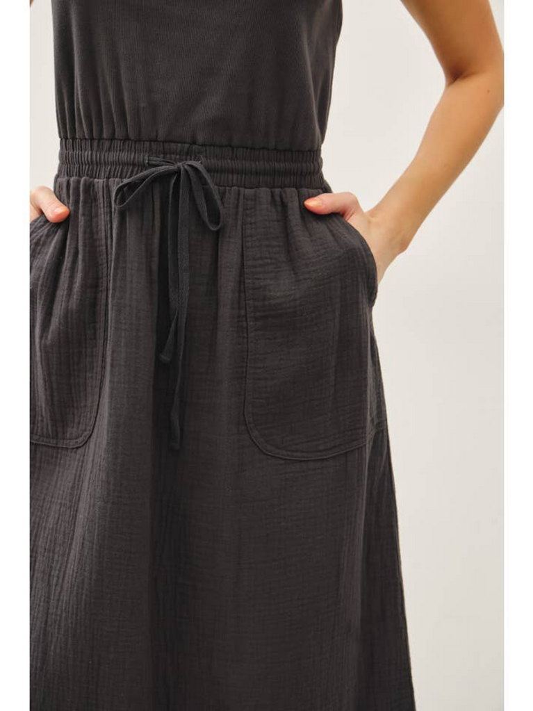 Be Cool Cotton Tank Dress W Gauze Skirt
