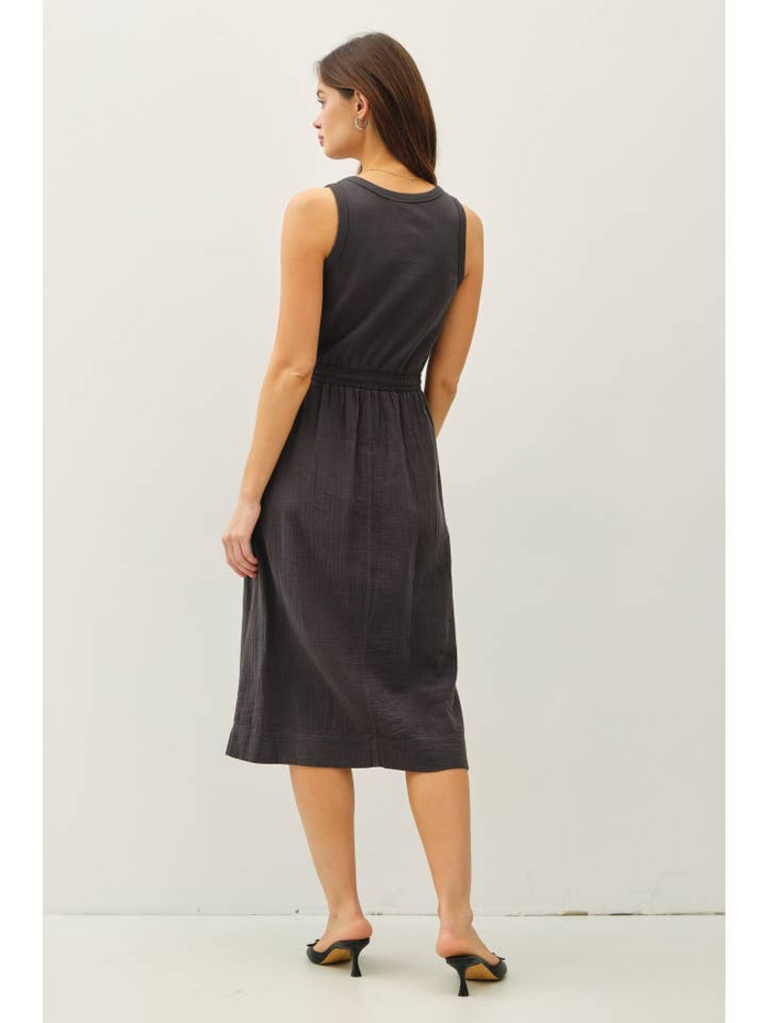 Be Cool Cotton Tank Dress W Gauze Skirt