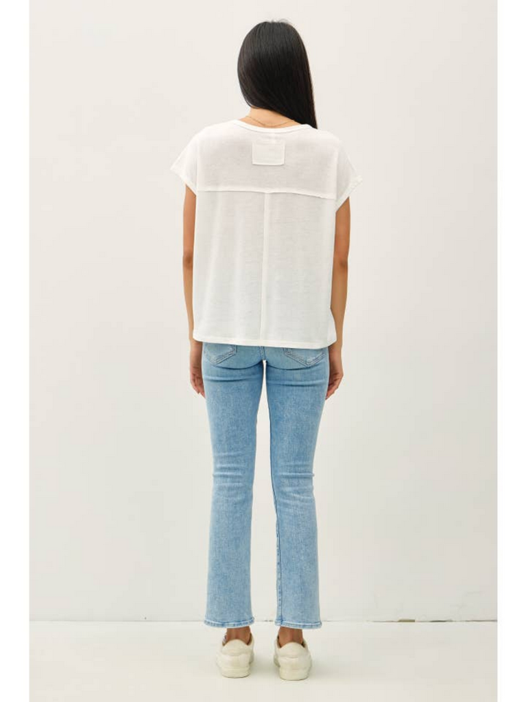 Be Cool Linen Blended Cap Sleeve Boxy Tee