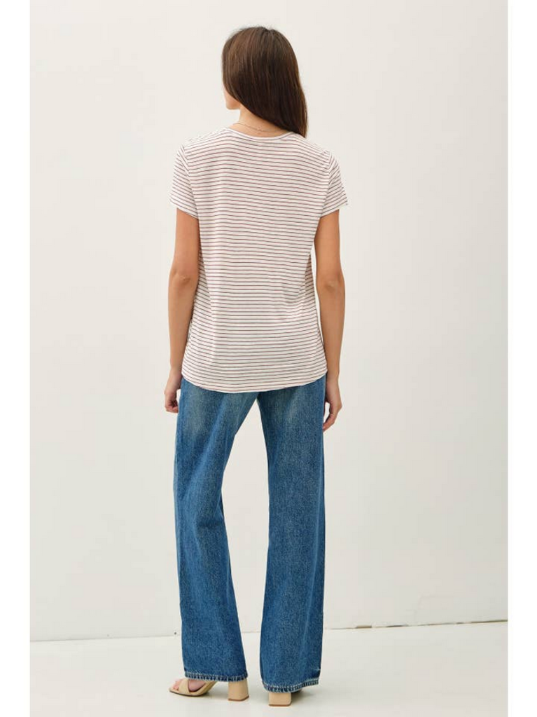 Be Cool Short Sleeve Striped Relaxed Tee