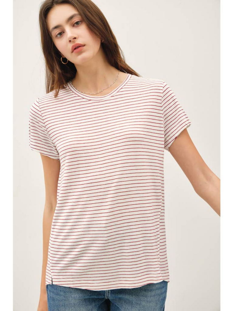 Be Cool Short Sleeve Striped Relaxed Tee