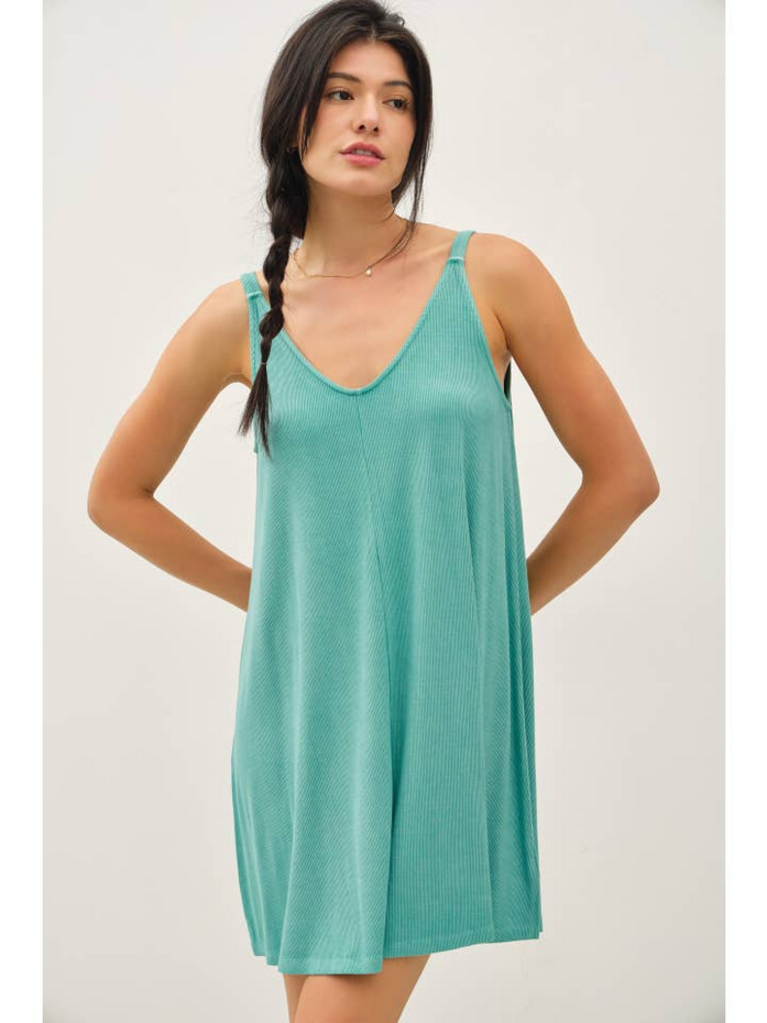 Be Cool Ribbed V-Neck Knit Dress