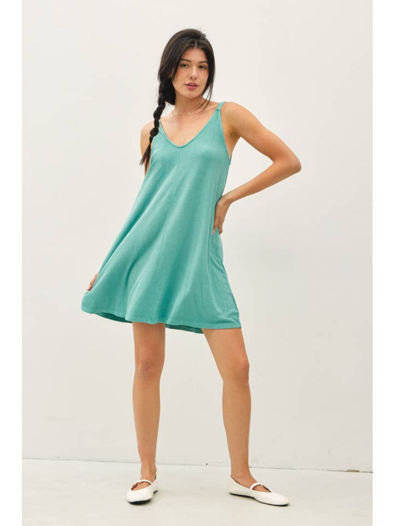 Be Cool Ribbed V-Neck Knit Dress