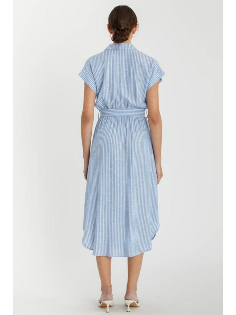 Be Cool Striped Utility Shirt Dress