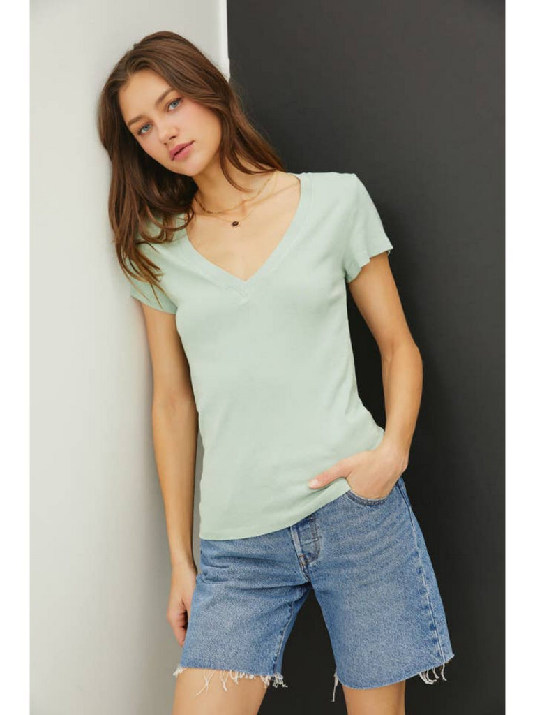 Be Cool Classic V-Neck Short Sleeve Slim T-Shirt