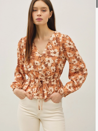 Be Cool Boho Floral Print V-Neck Blouse Be Cool Boho Floral Print V-Neck Blouse