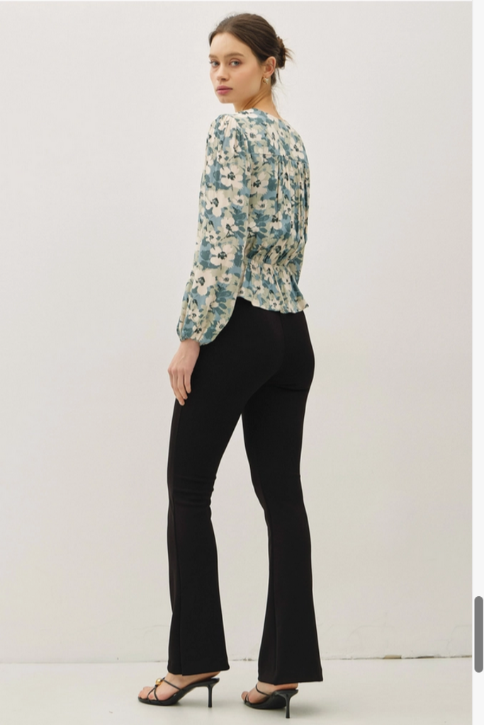 Be Cool Boho Floral Print V-Neck Blouse