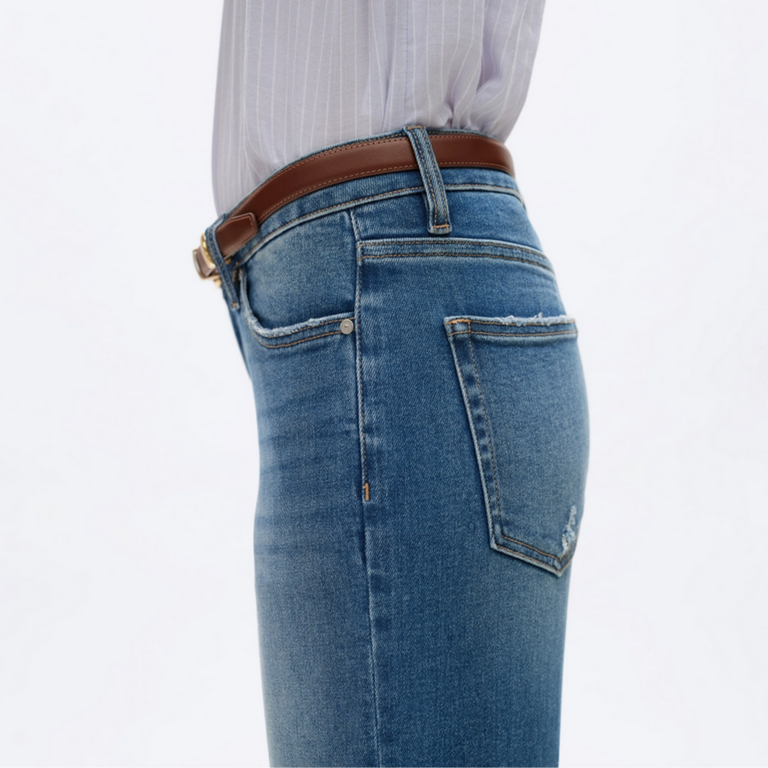 Bayeas Low Rise Straight Leg Cuffed Jeans