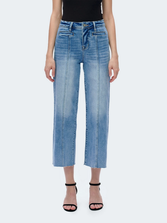 Bayeas High Rise Wide Leg Jeans with Raw Hem Bayeas High Rise Wide Leg Jeans with Raw Hem