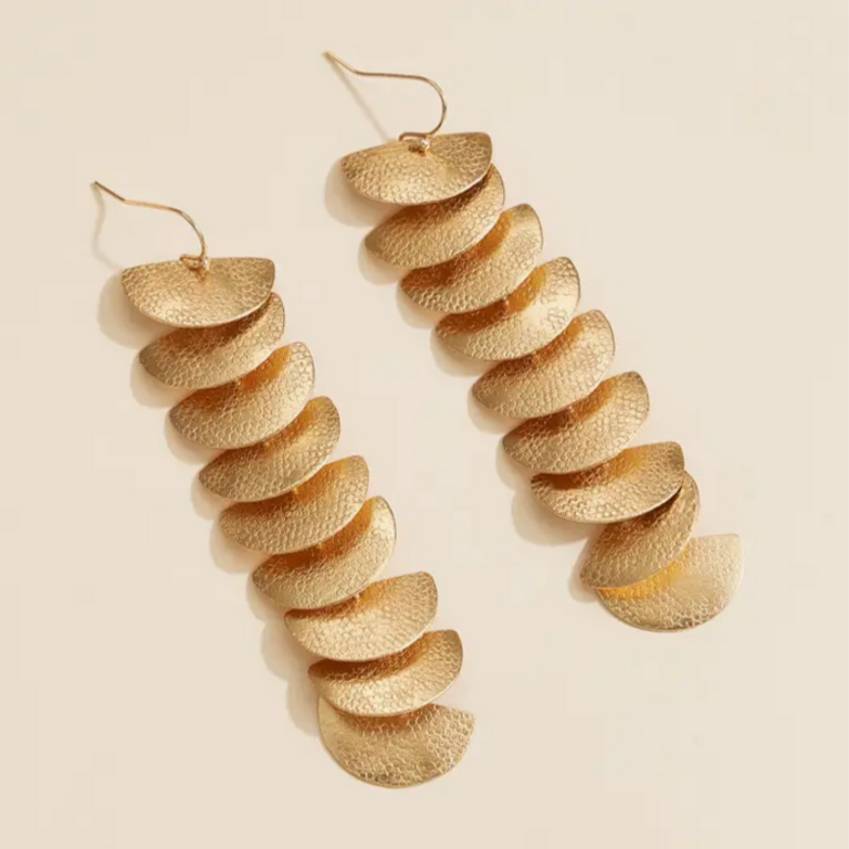 Blue Suede Jewels Brass Cascade Dangle Earrings