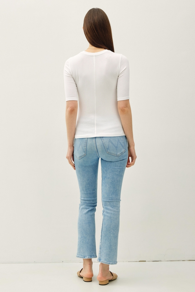 Be Cool Modal  Ribbed  Short Sleeve Top