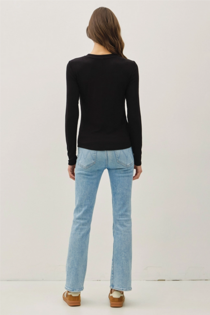 Be Cool Modal Ribbed Longsleeve Henley Top