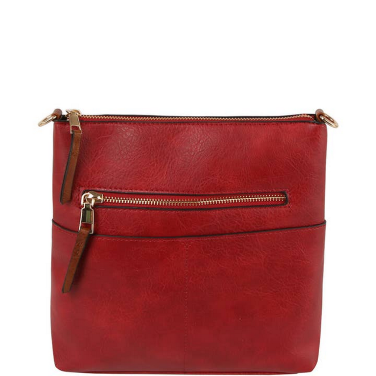 Blue Suede Front Pocket Crossbody