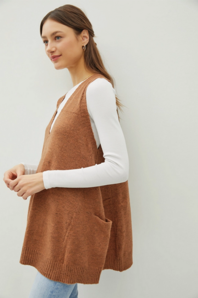Be Cool Oversize V-Neck Sweater Vest