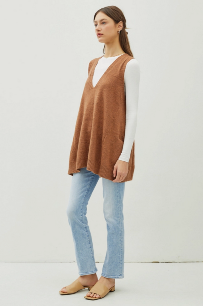 Be Cool Oversize V-Neck Sweater Vest