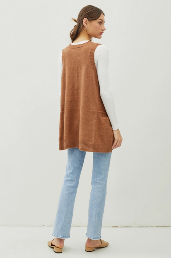 Be Cool Oversize V-Neck Sweater Vest
